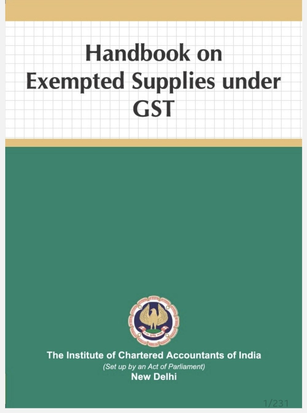 Content Exempted Handbook on Exempted Supplies under GST TAX CONCEPT